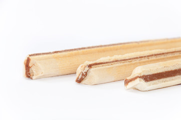Wafers stuffed with chocolate cream