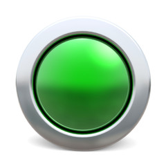 3d shiny button - green version