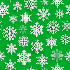 Christmas seamless pattern with paper snowflakes