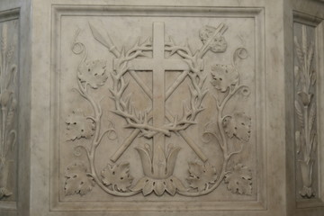 Base of sculpture Jesus Christ in St John Lateran, Rome