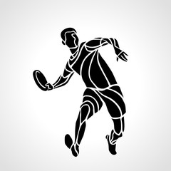 Fototapeta na wymiar Sportsman throwing frisbee. Vector illustration