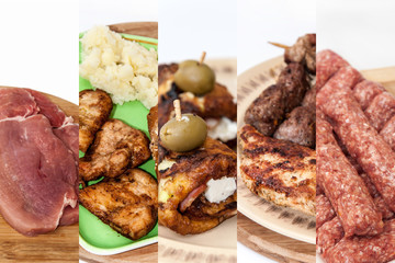 BBQ meat collage