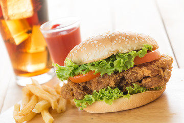 crispy chicken burger