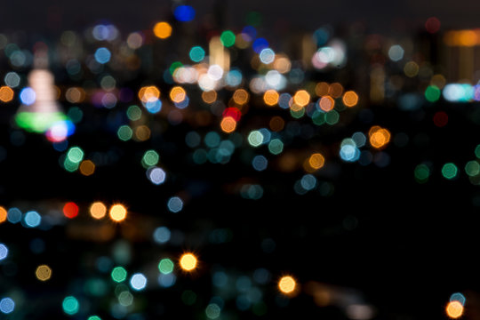 blurred bokeh cityscape