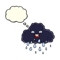 cartoon raincloud with thought bubble