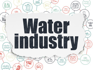 Industry concept: Water Industry on Torn Paper background