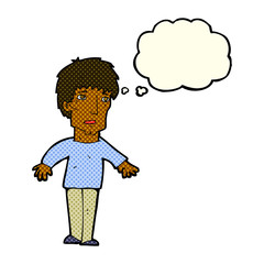 Fototapeta premium cartoon surprised man with thought bubble