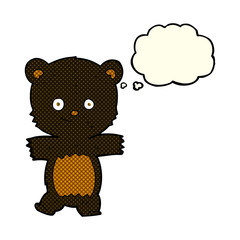 cute cartoon black bear with thought bubble