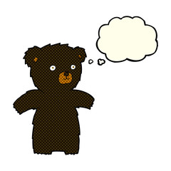 cute cartoon black bear with thought bubble