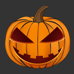 Halloween pumpkin vector illustration  / Angry pumpkin vector