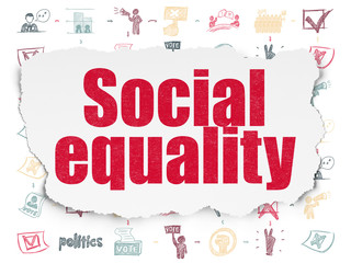 Fototapeta premium Politics concept: Social Equality on Torn Paper background
