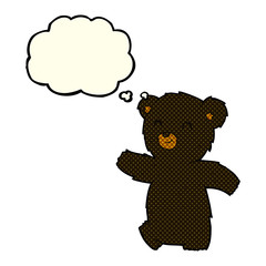 cute cartoon black bear with thought bubble