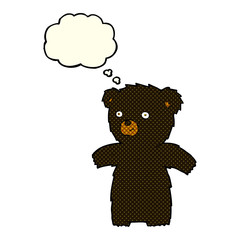 cute cartoon black bear with thought bubble