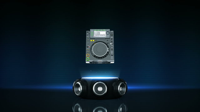 dj controller with speakers 3D