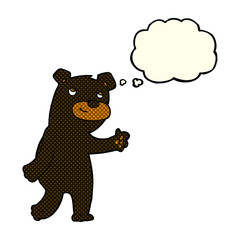 cute cartoon black bear with thought bubble