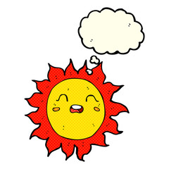 cartoon sun with thought bubble