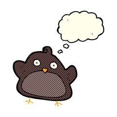 cartoon bird with thought bubble