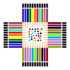 Colorful Pencil, Multi colored pencils set vector