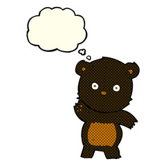cute cartoon black bear with thought bubble