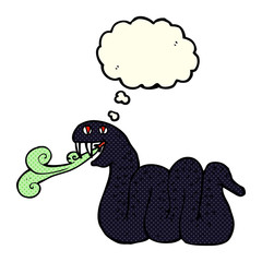 cartoon snake with thought bubble
