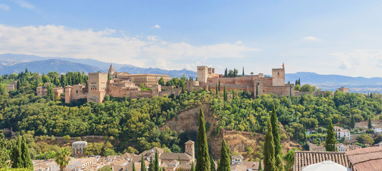 Alhambra panorama - obrazy, fototapety, plakaty