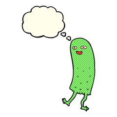 cartoon funny ghost with thought bubble