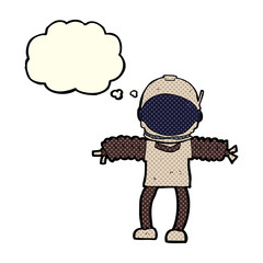 cartoon astronaut with thought bubble