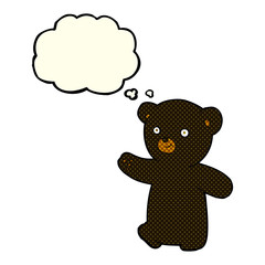 cartoon black bear cub with thought bubble