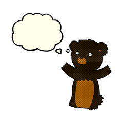 cartoon black bear cub with thought bubble