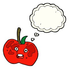 cartoon apple with thought bubble