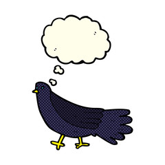 cartoon bird with thought bubble