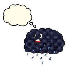 cartoon rain cloud with thought bubble