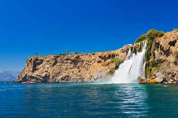 Fototapeta na wymiar Waterfall Duden at Antalya Turkey