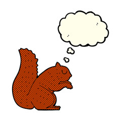 cartoon squirrel with thought bubble
