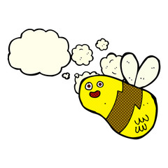 cartoon bee with thought bubble