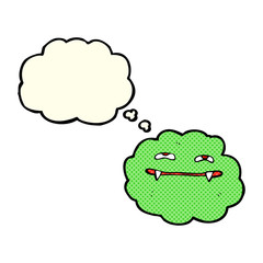 cartoon vampire cloud with thought bubble