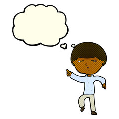 cartoon annoyed man with thought bubble