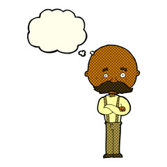 cartoon grandfather with thought bubble