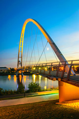 Infinity Bridge at night In Stockton-on-Tees, UK