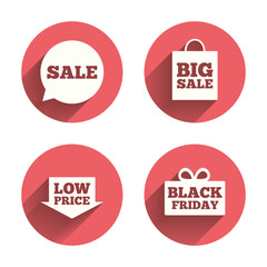 Sale speech bubble icon. Black friday symbol