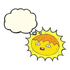 cartoon sun with thought bubble