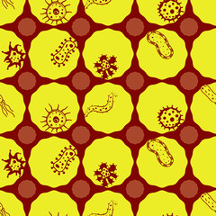 Seamless background with Bacteria for your design