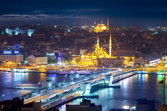 Night life in Istanbul, Panorama of the famous places of city