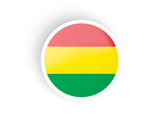Round sticker with flag of bolivia