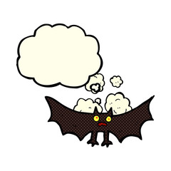 cartoon bat with thought bubble