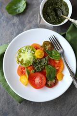 salad with tomatoes and pesto