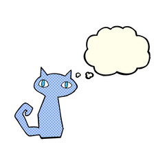 cartoon cat with thought bubble