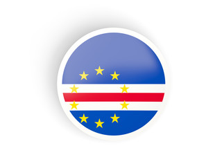 Round sticker with flag of cape verde