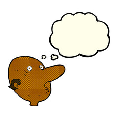 cartoon balding man with thought bubble