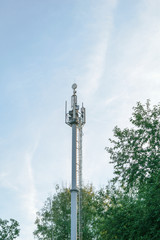 Obraz premium Antennas on the tower base station cellular network